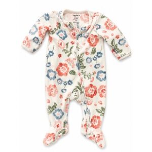 Carter's Child of Mine Newborn Baby Girl Sleeper Gown Bundle 4pc Floral Snowman